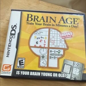 Nintendo Brain Age DS Game - Yellow & Orange Puzzle Cover